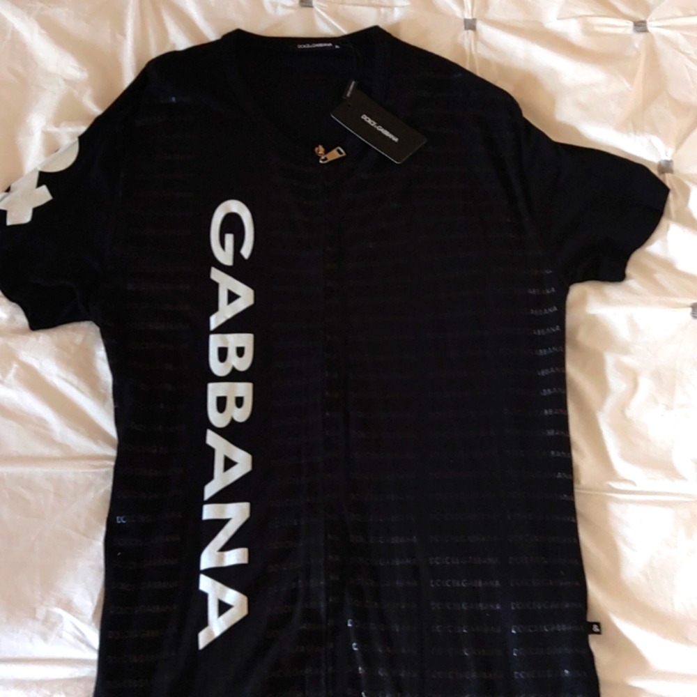 NWT Dolce& Gabbana front zip logo polo